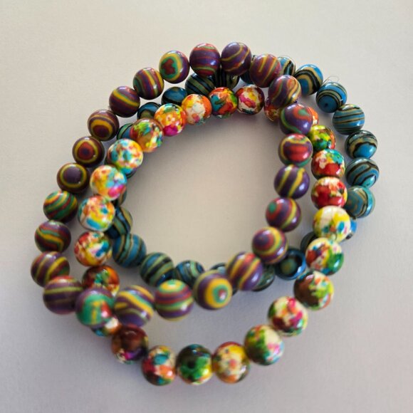 Bohemian Style Beaded Bracelets – Set of 3 - Picture 1 of 7